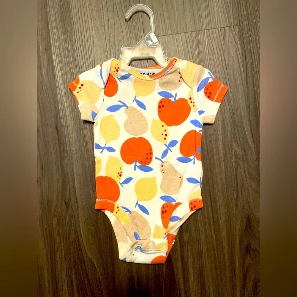 Old Navy Orange and Blue Bodysuit Vibrant One Piece size 3-6 months